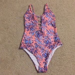 Pink and blue one piece